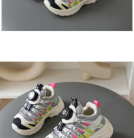 Zapatos de niños nueva primavera y otoño zapatillas deportivas de malla para niños zapatos para correr transpirables niñas botón giratorio papá zapatos - details 8