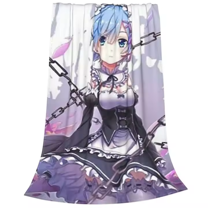 Rem Cartoon Baby Veet Primavera Otoño Anime Regalo 3D Mantas suaves y transpirables para el hogar Oficina Alfombra Pieza - 1