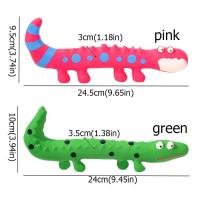 Juguete chirriante de látex para perros de dibujos animados, resistente a mordeduras, juguetes interactivos para masticar para cachorros, forma de lagarto, juguete de entrenamiento con sonido para perros, Limpieza de dientes - details 0