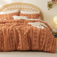 Bedsure-Juego de edredones bohemios, conjunto de cama con bordado elegante y desgastado, suave, Jacquard, Twin, Full, Queen y King - details 3