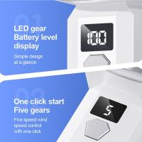 Con pantalla de visualización ventilador de mano 5 velocidades ajustable recargable de alta velocidad Mini ventilador refrigeración de bajo ruido - details 11