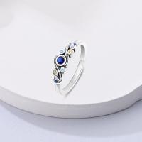 Anillo de plata de ley con circonita cúbica y cielo estrellado geométrico - details 15