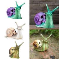 Escultura de Calavera de Caracol Decoración Gótica Estatua de Caracol para Jardín Figura de Halloween Adorno de Escritorio Artesanía de Resina DIY - details 13