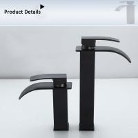 Grifo Moderno de Latón Negro con Boquilla Plana para Fregadero de Baño, Partes de Plomería Tipo de Material: Latón Resistente a H - details 1
