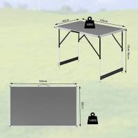 Mesa Plegable de Aluminio y Acero Ideal para Acampar, Cenar al Aire Libre, Jardín, Balcón, Fiesta de Familia, Barbacoa Muebles y Organización - details 11