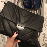 Bolso cruzado de cuero PU con hilo de bordado para mujer, bolso de cadena para hombro, bolso de mujer de marca de gran capacidad - details 3