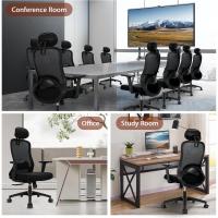 Escritorio, Silla Ergonómica con Reposacabezas, Reposabrazos, Función 90 ° -130 °   Respaldo Bloqueable, Ajuste de Altura, Silla Oficina Capacidad de Peso 150KG - details 6
