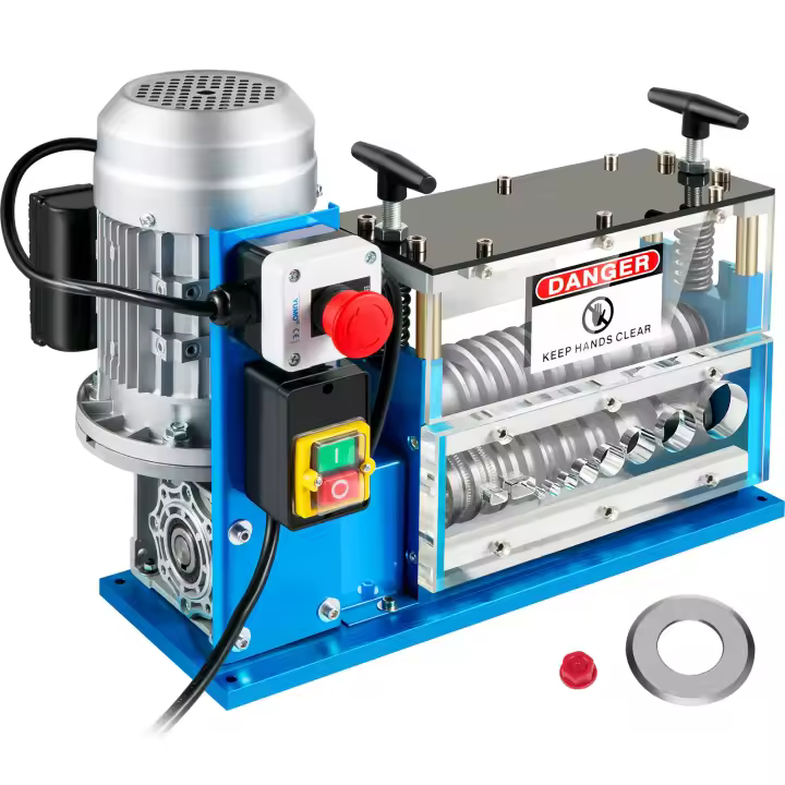 SucceBuy Pelacables eléctrico, 0,06-0,15 pulgadas, automático, 11 canales, 10 cuchillas, 75 pies/min, para reciclaje de alambre de cobre - 1