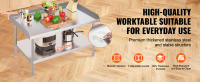 SucceBuy Mesa de trabajo de acero inoxidable de 30 x 48 x 26 pulgadas, mesa de preparación de alimentos comercial resistente con salpicadero de 3 lados. - details 1