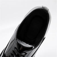 Vestido de cuero, zapatos de cuero de tres articulaciones, zapatos de hombre de charol blanco, zapatos de cuero casual. - details 15
