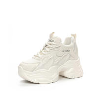 Zapatos deportivos de plataforma con cuña blanca pequeña estilo casual para mujer, aumento de altura, para interiores, 2025 - details 0