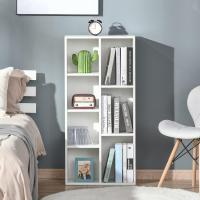 Estantería de Madera para Libros 7 Compartimentos para Almacenamiento Ideal para Sala de Estar, Dormitorio, Oficina Tamaño 50x24x106 cm Blanco - details 3