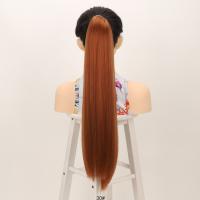 Extensiones de cola de caballo sintéticas esponjosas, suaves con banda elástica, postizo largo Yaki liso, bricolaje, colas de caballo postizas de 24 pulgadas, uso diario - details 3