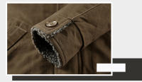 Nueva moda para hombre, Tops lisos versátiles e informales, chaqueta holgada para mantener el calor, chaqueta con solapa, abrigos gruesos cómodos de lana para invierno para hombre - details 10