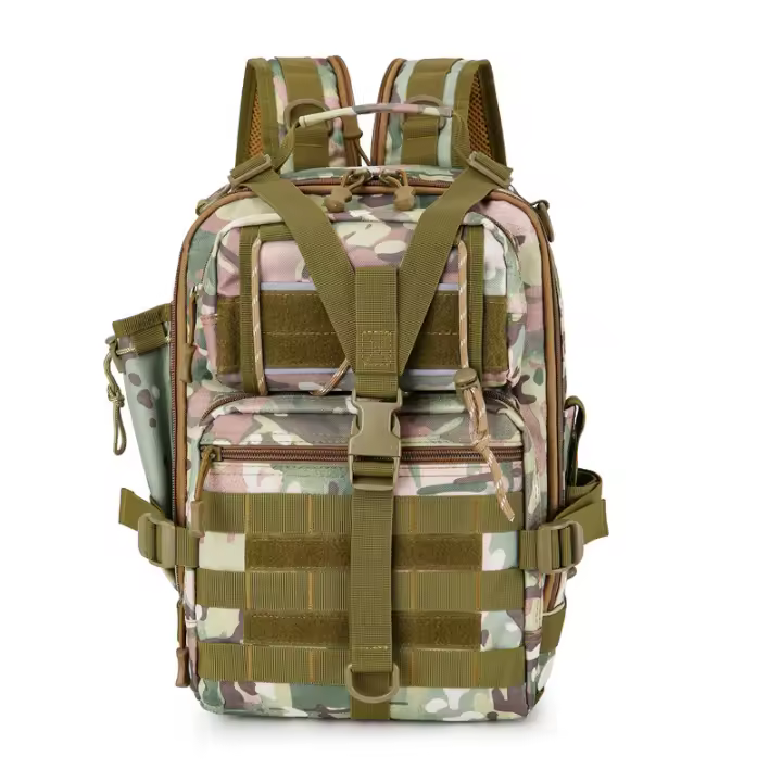 Mochila Pesca Multifunción 2025 - 40L Impermeable con 18 Compartimentos |   Equipo de Pesca/Senderismo/Ciclismo, Sistema Organización Modular (Incluye Funda Lluvia y Ganchos de Aluminio) - 1