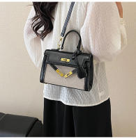 Bolso de mano de empalme de color en contraste de textura premium bolso de mensajero de hombro retro casual de nueva moda para mujer - details 44