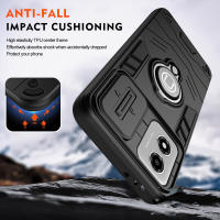 KEYSION-funda de armadura a prueba de golpes para Motorola MOTO E14, cubierta de teléfono con soporte de anillo de protección de lente de cámara deslizante de silicona + PC para MOTO E14 - details 3