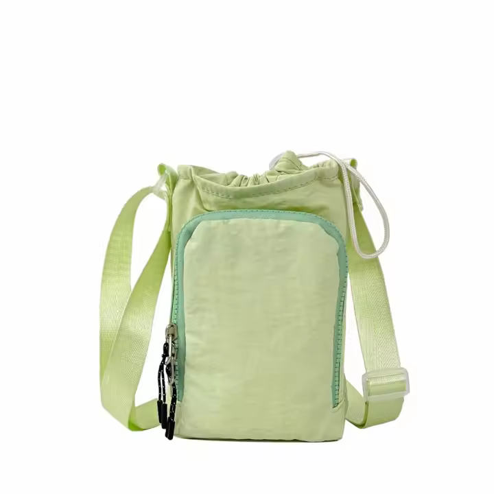 Bolsa portabotellas con correa para el hombro, bolsillo frontal de secado rápido, bolso cruzado para botella de agua, asa con cordón abierto - 1