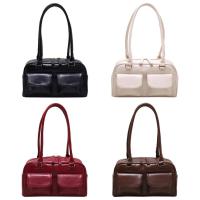 Bolso de mano de moda informal de cuero de PU vintage con diseño de doble bolsillo para mujer - details 8