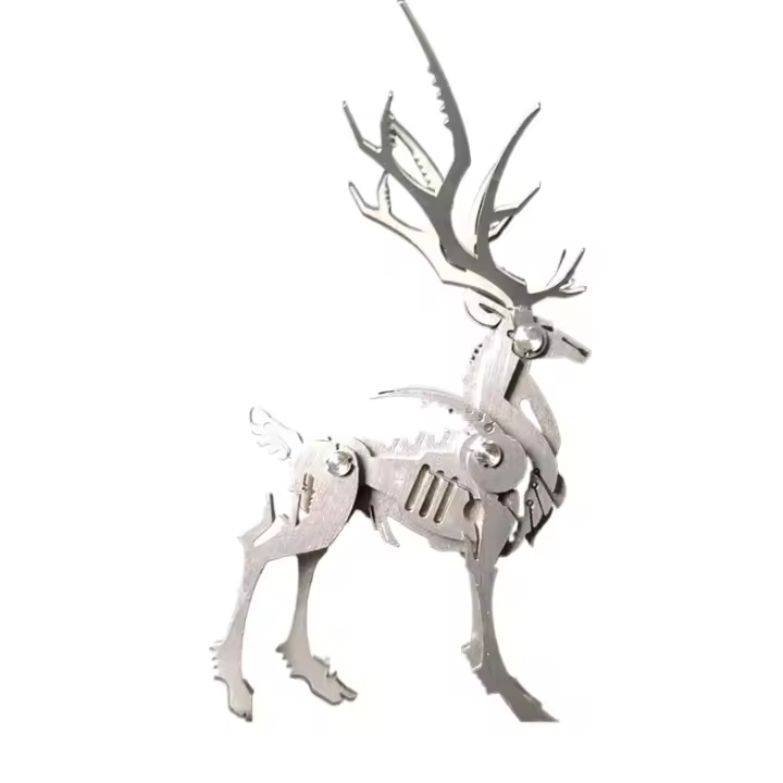 Rompecabezas de metal 3D para adultos Kits de modelos de metal de alce, modelo de alce de juguete de construcción de metal 3D con herramienta, regalos de juguete de escritorio de acero inoxidable para adultos - 1