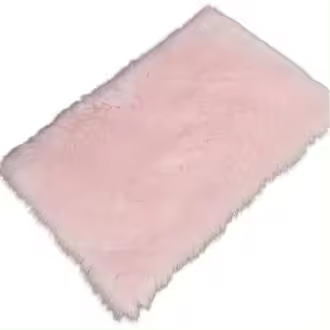 Alfombra de piel de oveja sintética, alfombra de forro polar de imitación, suave y esponjosa, pelo largo, cojín decorativo para silla, alfombra para sofá (rosa suave, 60_x_90_cm) - 1