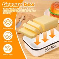 Plato de Mantequilla Metálico con Cortador Caja de Almacenamiento de Queso Reutilizable para Cocina y Comedor - details 2