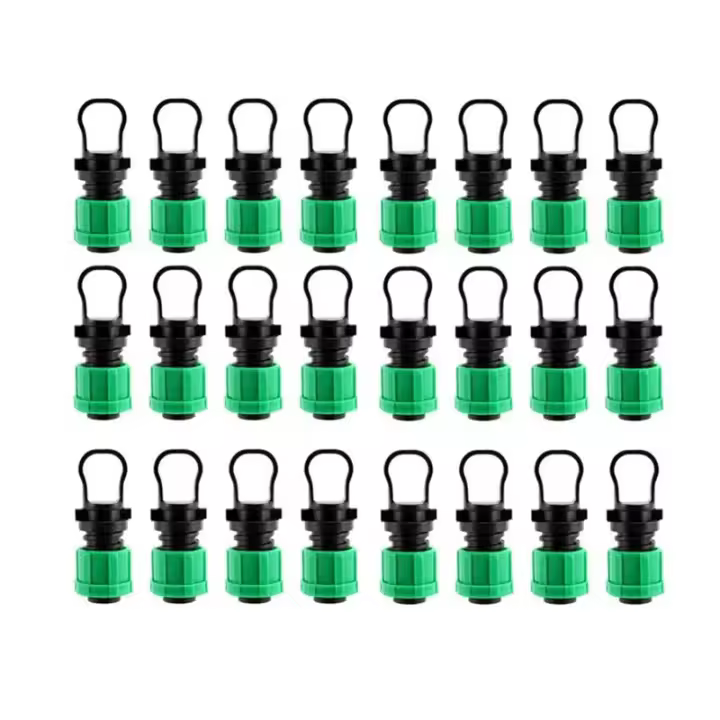 24 Uds. Tapón de extremo de tubo de riego por goteo, accesorio de tapa de extremo Universal de 1/2 pulgadas, para aspersor de tubo de cinta de goteo de 16mm - 1