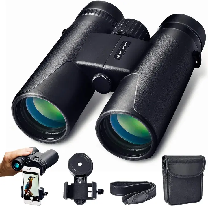 10x42 Profesionales, Ligero, Compacto y Resistente al Agua, con Prisma Diagonal Bak 4 y FMC. Ideal para Adultos y niños, para observación de Aves, excursión, astronomía - 1