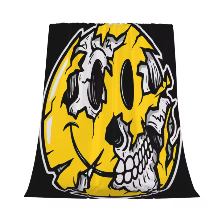 Manta de franela con calavera de Halloween para decoración de dormitorio y ropa de cama - 1