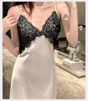 Elegante Vestido de Noche de Seda de Hielo Robe de Dormir de Alta Gama para Mujeres - details 13