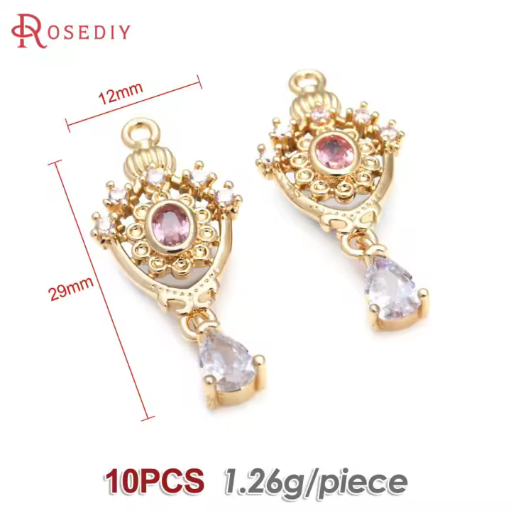 Colgante de Corona de Oro de 18K Forma de Gota de Diamante Falso Joyería DIY Relojes Gafas de Sol - 1