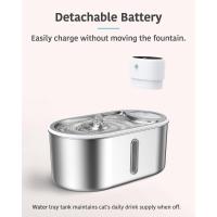 Fuente de Agua para Gatos Inalámbrica de Acero Inoxidable Dispensador Automático de Agua de 101oz/3L 3 Modos Inteligentes Sensor de Radar de 120° Compartimento de Batería Separado - details 2
