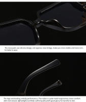 Toyear-gafas de sol cuadradas de diseñador de marca de lujo para mujer y hombre, gafas de sol Vintage con montura grande, gafas de viaje para conducir, tonos ins, UV400 - details 20