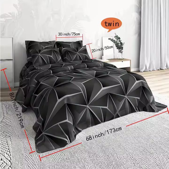 Conjunto de Ropa de Cama Nórdica de Moda 2/3 Piezas sin Núcleo, 1*Funda Nórdica + 1/2*Funda de Almohada - 1
