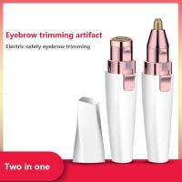 Recortador de cejas, removedor de vello facial recargable por USB, removedor de vello de cejas 2 en 1 con red de afeitadora flotante 3D , para vello facial y cejas,Hoja de Doble Filo Impermeable Fácil de Limpiar - details 2