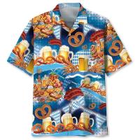Estampado completo hawaiano para celebración de festivales, pantalones cortos de manga casual con estampado de cerveza, camisa de playa para hombre, camisa - details 5