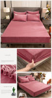 Sábana Ajustable de Coral Caliente para Invierno WOSTAR con Forro de Terciopelo para Cama Individual y Doble Protector de Colchón Cubierta de Tela 150 180 Lavado en Máquina Estilo Moderno - details 11