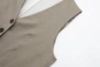 TRAFZA-Chaleco sin mangas con cuello en V para mujer, ropa de abrigo informal, Tops de algodón y lino Vintage, elegante, a la moda - details 7