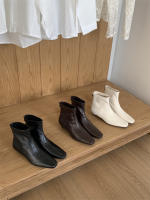 Versión coreana de versátil tubo corto botas delgadas nueva con falda botas cortas de tacón grueso zapatos franceses de mujer - details 14