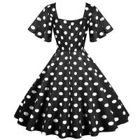 Vestido de fiesta elegante con lunares y mangas de mariposa para mujer, estilo veraniego. - details 24