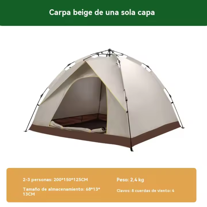 Tienda campaña 4 personas playa Deportes al aire libre viajar Protección solar Camping - 1