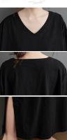 Elegante Vestido de Algodón Lino de Verano Corte A-Línea Largo con Cuello en V - details 5
