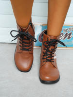 Botas cortas de cuero bordadas para mujer, zapatos planos al tobillo, deportivos, de mezclilla, estilo Chelsea, a la moda, invierno, 2023 - details 23