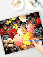 RUOPOTY Cuadro de Arte de Pared 40x50cm con Marco de Flores Pintado por Números Kits para Adultos Principiantes Artesanías DIY Decoraciones de Pared para el Hogar Material de Lienzo Estilo Abstracto - details 1