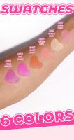 Colorete de corazón de 6 colores, palo de contorno Facial, acabado Facial, Mousse, colorete, lápiz labial 3 en 1 - details 9