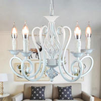 Candelabro Industrial de hierro forjado, 3, 5, 6 luces, candelabro vintage, lámpara colgante retro en blanco y negro, venta al por mayor - details 0