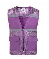 Chaleco reflectante para construcción nocturna, red de pesca con múltiples bolsillos, chaqueta voluntaria para grandes eventos, chaleco informal con cierre de cremallera para verano - details 8