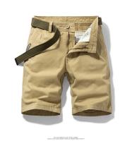 Pantalones Cortos de Verano para Hombre Bermudas Holgadas de Lujo, Color Caqui, Algodón 2023, Cargo Casual de Alta Calidad - details 3