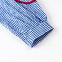 BUNO-Tops a cuadros para mujer, ropa y2k con cuello en V y corazón, blusa holgada de manga larga con lazo frontal abierto, ropa de calle de los años 2025 - details 11