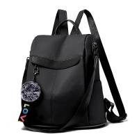 Mochila informal impermeable antirrobo para mujer, bolso de hombro escolar ligero con bola de pelo para adolescentes y niñas - details 3
